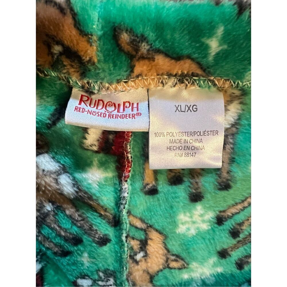 Rudolph Red Nose Reindeer Size XL Fleece Graphic Character Pajama Pants Santa - Picture 7 of 7